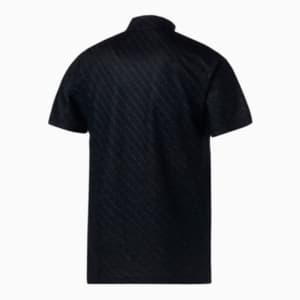メンズ ゴルフ グラフィック ストライプ 半袖 モックネック シャツ, PUMA Black, extralarge-JPN