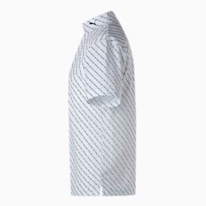 メンズ ゴルフ グラフィック ストライプ 半袖 モックネック シャツ, Bright White, extralarge-JPN