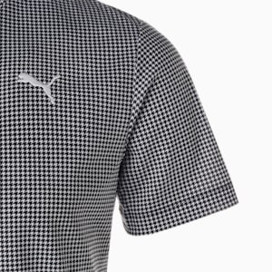 メンズ ゴルフ HOUNDTOOTH グラフィック 半袖 モックネック ポロシャツ, PUMA Black, extralarge-JPN