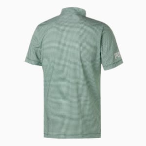 メンズ ゴルフ HOUNDTOOTH グラフィック 半袖 モックネック ポロシャツ, Navy Blazer, extralarge-JPN