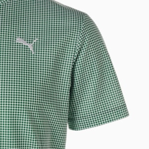 メンズ ゴルフ HOUNDTOOTH グラフィック 半袖 モックネック ポロシャツ, Navy Blazer, extralarge-JPN