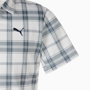 メンズ ゴルフ PLAID グラフィック 半袖 ポロシャツ, Tropical Aqua