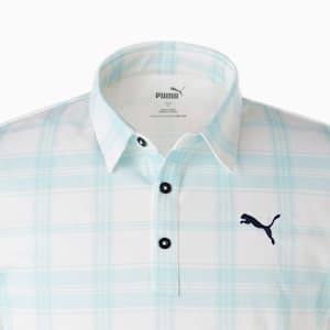 メンズ ゴルフ PLAID グラフィック 半袖 ポロシャツ, Tropical Aqua, extralarge-JPN