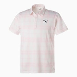 メンズ ゴルフ PLAID グラフィック 半袖 ポロシャツ, Bright White