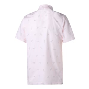 メンズ ゴルフ フラッグプリント シアサッカー 半袖 ポロシャツ, Pearl Pink
