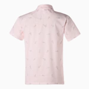 ウィメンズ ゴルフ フラッグ プリント シアサッカー 半袖 ポロシャツ, Pearl Pink