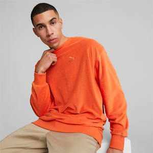 CLASSICS Towelling Crew Men's Sweatshirt, Chili Powder