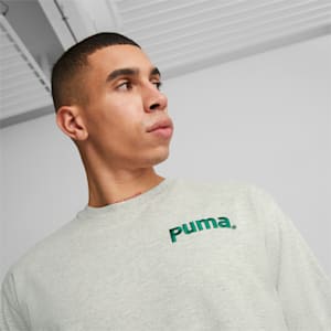 メンズ PUMA TEAM グラフィック Tシャツ, Light Gray Heather