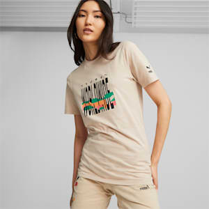 PUMA Worldwide Unisex Regular Fit Graphic Tee, Granola, extralarge-IND