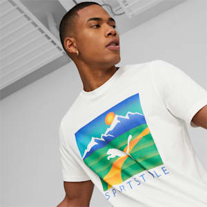 メンズ グラフィックス OUTDOOR CAT Tシャツ, PUMA White