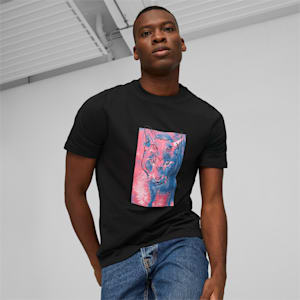 Camiseta estampada Mirage Cat para hombre, PUMA Black