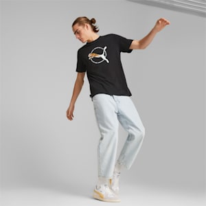Camiseta estampada Real Cat para hombre, PUMA Black