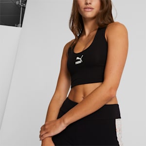 Top corto Seasonal T7 Artisan para mujer , PUMA Black-Artisan AOP