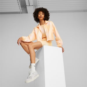 Classics Printed Women's Woven Jacket, Flaxen, extralarge-IND