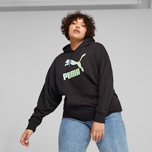 Sudadera Classics Logo Infill para mujer, PUMA Black-Beach Days, extralarge