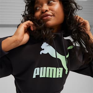 Sudadera Classics Logo Infill para mujer, PUMA Black-Beach Days, extralarge