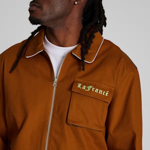 Chamarra de trabajo PUMA HOOPS x LAFRANCÉ para hombre, Teak-Chestnut Brown, extralarge