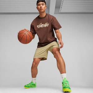 Shorts PUMA HOOPS x LAFRANCÉ para mujer, Sand Dune-Chestnut Brown, extralarge