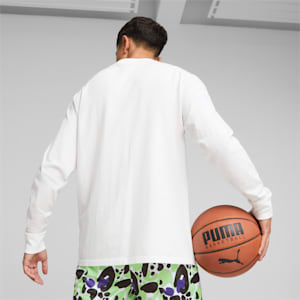 MELO X TOXIC Men's Long Sleeve Basketball T-shirt, PUMA White, extralarge-IND