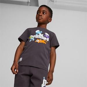 PUMA x THE SMURFS Kids' Tee, Dark Coal, extralarge-IND