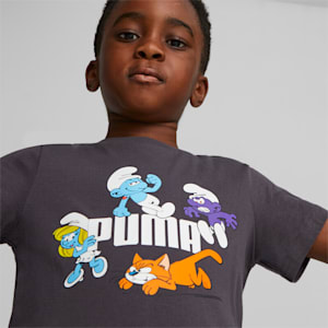 PUMA x THE SMURFS Kids' Tee, Dark Coal, extralarge-IND