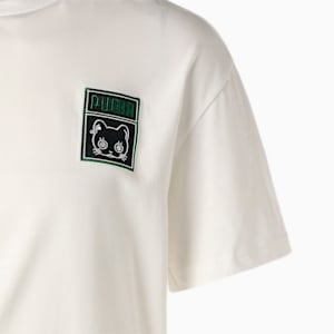 ユニセックス NEKO SAN フェイス 刺繍 半袖 Tシャツ, Puma White