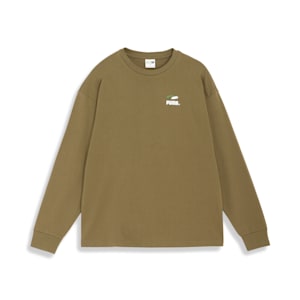 メンズ スケートボード 長袖 Tシャツ CO, Olive Drab, extralarge-JPN