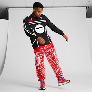 Puma Iconic MCS logo sweatpants in black, Rosso Corsa, extralarge