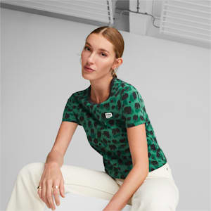 DOWNTOWN Slim Fit Women's Slim Fit T-Shirt, Vine-AOP, extralarge-IND