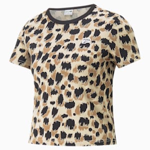 DOWNTOWN Slim Fit Womens T-Shirt, Granola-AOP