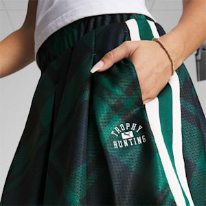 Falda de básquetbol para mujer PUMA x TROPHY HUNTING, Malachite-AOP, extralarge