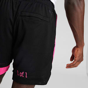 PUMA x LAMELO BALL Toxic Basketball Shorts III, PUMA Black-Glowing Pink, extralarge
