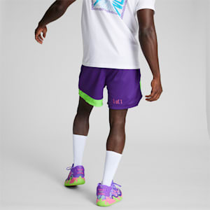 PUMA x LAMELO BALL Toxic Basketball Shorts III, Team Violet-Green Gecko, extralarge