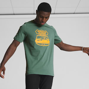 Playera Porsche Legacy Garage Crews Las Vegas para hombre, Eucalyptus, extralarge