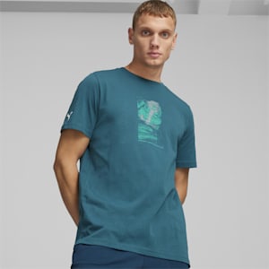 Mercedes-AMG Petronas Motorsport Men's Graphic T-shirt, Ocean Tropic, extralarge-IND