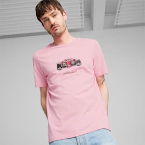 Scuderia Ferrari Men's Motorsport Race Graphic T-shirt, Pink Lilac, extralarge-IND