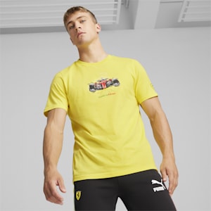Scuderia Ferrari Men's Motorsport Race Graphic T-shirt, Speed Yellow, extralarge-IND