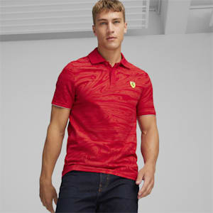 Scuderia Ferrari Race Men's Motorsport Graphic Polo, Rosso Corsa, extralarge