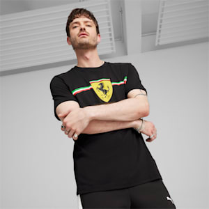 Scuderia Ferrari Race Big Shield Men's Motorsport Heritage Tee, PUMA Black, extralarge