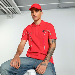 Scuderia Ferrari Men's Motorsport Polo, Rosso Corsa, extralarge-IND