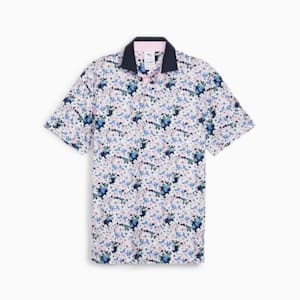 Polo de golf PUMA x ARNOLD PALMER Floral para hombre, White Glow-Deep Navy, extralarge