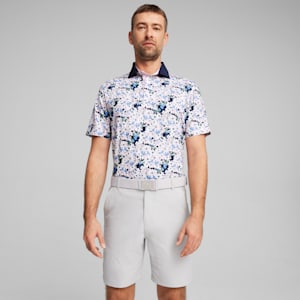 Polo de golf PUMA x ARNOLD PALMER Floral para hombre, White Glow-Deep Navy, extralarge