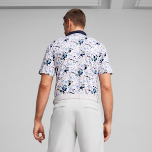 Polo de golf PUMA x ARNOLD PALMER Floral para hombre, White Glow-Deep Navy, extralarge