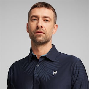 メンズ ゴルフ PUMA x PTC ジャカード 半袖 ポロシャツ, Deep Navy, extralarge-JPN