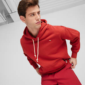 MMQ Men's Relaxed Fit Terry Hoodie, Club Red, extralarge-IND