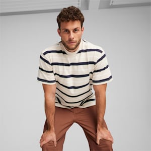 MMQ Men's Striped T-shirt, Alpine Snow, extralarge-IND