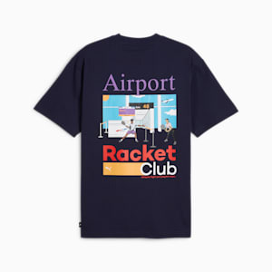 T-shirt House of Graphics Airport Racket Club pour homme, PUMA Navy, extralarge