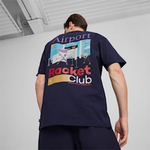 House of Graphics Airport Racket Club Men's Tee, PUMA Navy, extralarge