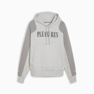 PUMA x PLEASURES Men's Hoodie, Light Gray Heather, extralarge-IND