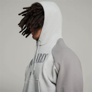 PUMA x PLEASURES Men's Hoodie, Light Gray Heather, extralarge-IND